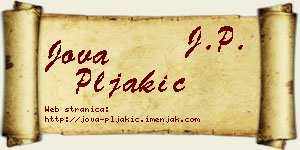 Jova Pljakić vizit kartica
